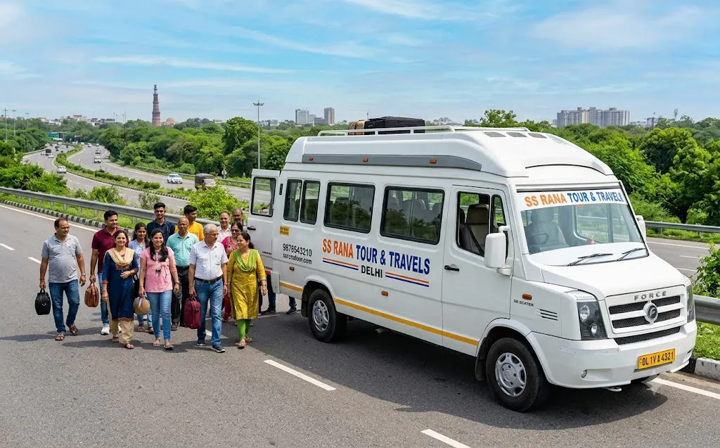 26 seater Tempo Traveller on rent in Delhi with reclining seats for group travel
